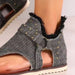 Studded Raw Hem Flat Sandals  Jessie Knowles