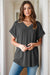 Textured V-Neck Short Sleeve Top  Jessie Knowles