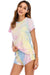 Tie-Dye Round Neck Short Sleeve Top and Shorts Lounge Set  Jessie Knowles