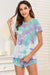 Tie-Dye Round Neck Short Sleeve Top and Shorts Lounge Set  Jessie Knowles