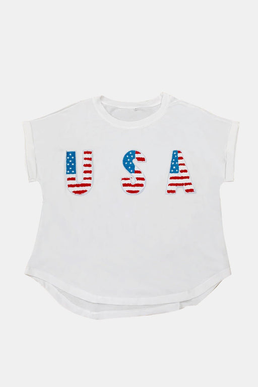 USA Round Neck Short Sleeve T-Shirt TOPS Jessie Knowles