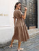 V-Neck Short Sleeve Midi Dress DRESSES Jessie Knowles