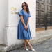 V-Neck Short Sleeve Midi Dress DRESSES Jessie Knowles