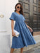 V-Neck Short Sleeve Midi Dress DRESSES Jessie Knowles