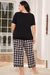 V-Neck Tee and Plaid Cropped Pants Lounge Set  Jessie Knowles