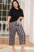 V-Neck Tee and Plaid Cropped Pants Lounge Set  Jessie Knowles