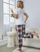 V-Neck Tee and Plaid Pants Lounge Set  Jessie Knowles