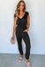 V-Neck Wide Strap Pocketed Jumpsuit  Jessie Knowles