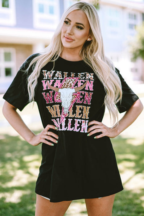 WALLEN Round Neck Short Sleeve T-Shirt  Jessie Knowles