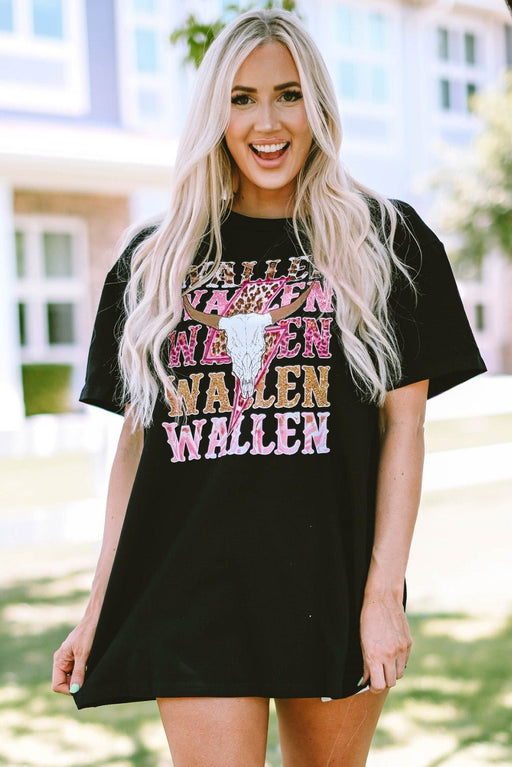 WALLEN Round Neck Short Sleeve T-Shirt  Jessie Knowles