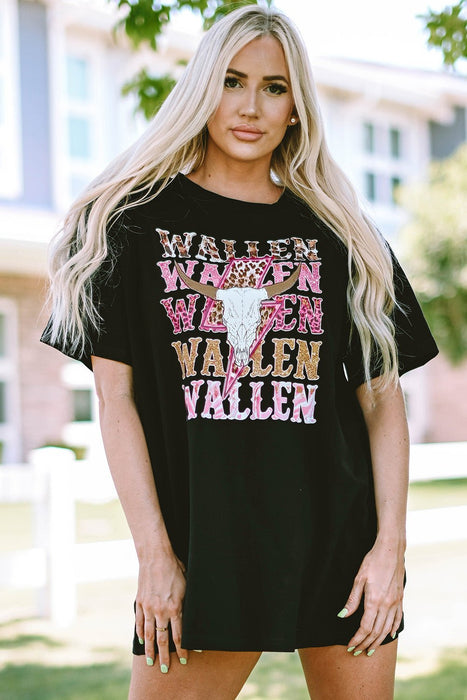 WALLEN Round Neck Short Sleeve T-Shirt  Jessie Knowles