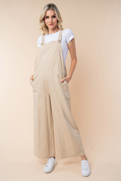 White Birch Sleeveless Wide Leg Jumpsuit BOTTOMS Jessie Knowles