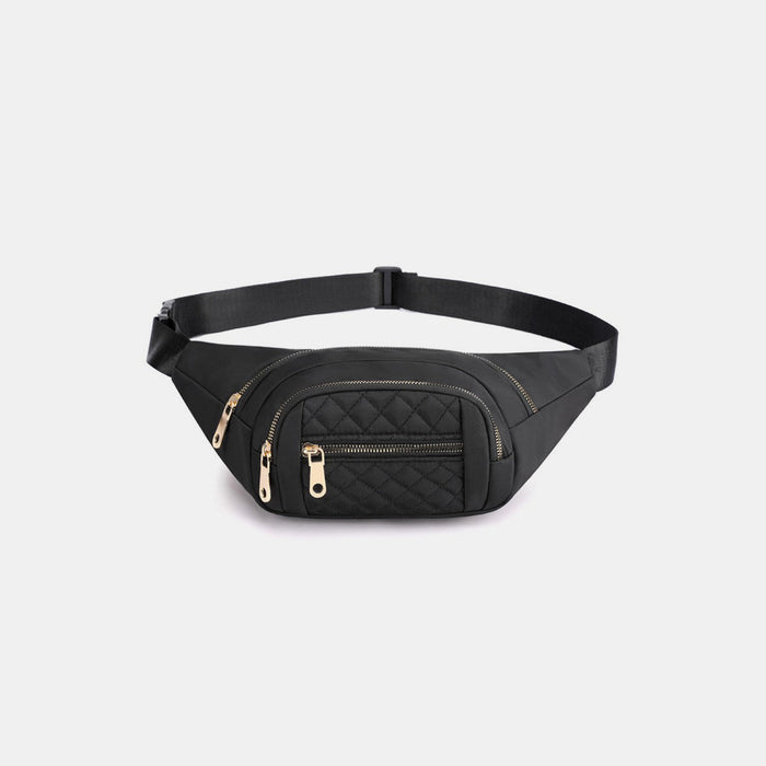 Zenana Quilted Multi Pocket Waist Belt Bag  Jessie Knowles