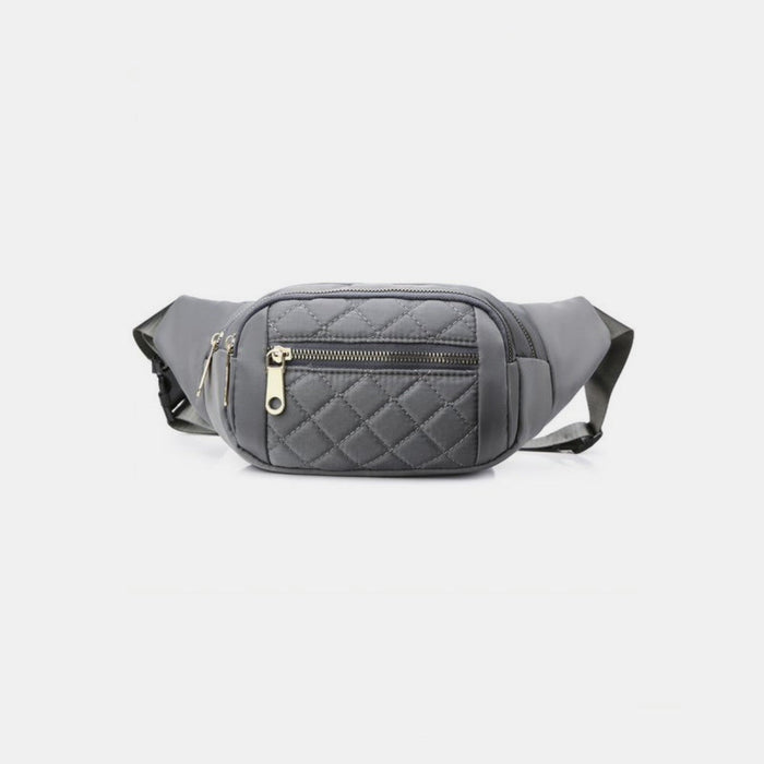 Zenana Quilted Multi Pocket Waist Belt Bag  Jessie Knowles