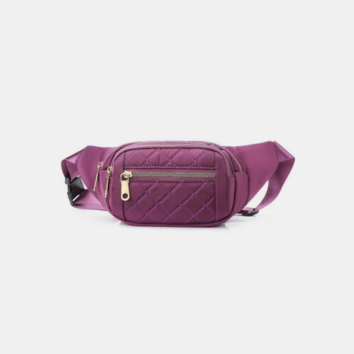 Zenana Quilted Multi Pocket Waist Belt Bag  Jessie Knowles