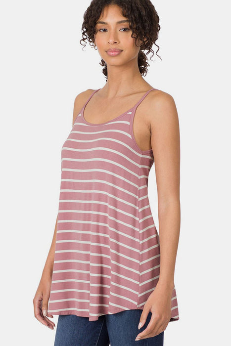 Zenana Striped Curved Hem Cami  Jessie Knowles