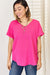 Zenana V-Neck Rolled Short Sleeve T-Shirt TOPS Jessie Knowles