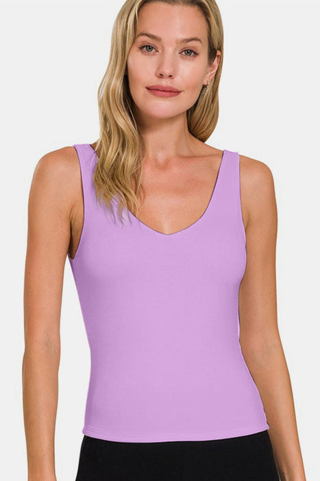 Zenana V-Neck Slim Tank  Jessie Knowles