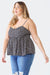 Zenobia Plus Size Frill Smocked Floral Sweetheart Neck Cami  Jessie Knowles