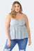 Zenobia Plus Size Frill Smocked Floral Sweetheart Neck Cami  Jessie Knowles