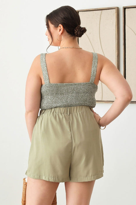 Zenobia Plus Size Half Elastic Waist Shorts with Pockets  Jessie Knowles